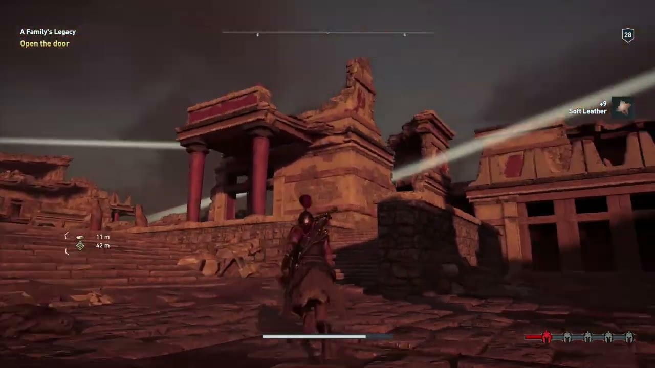 Kassandra reached an island with ruins. Assassin's Creed Odessey gameplay.