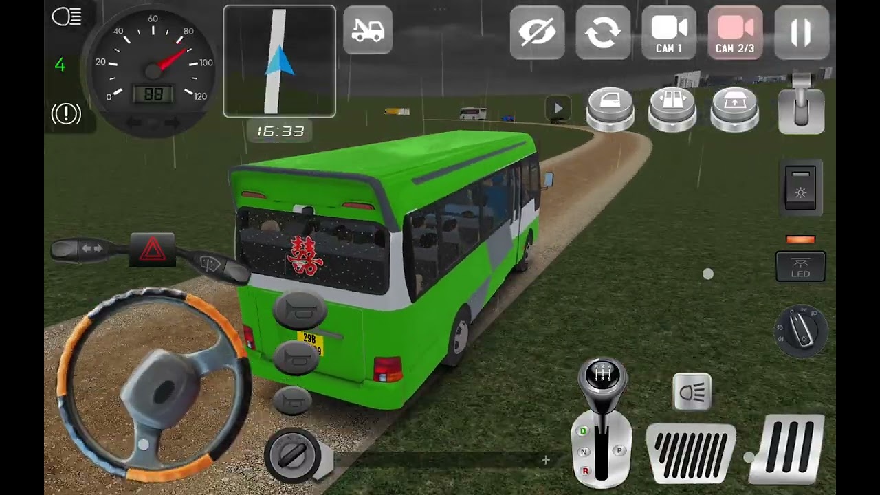Mini Bus Simulator Vietnam - 2nd game - rainy day - Android gameplay 