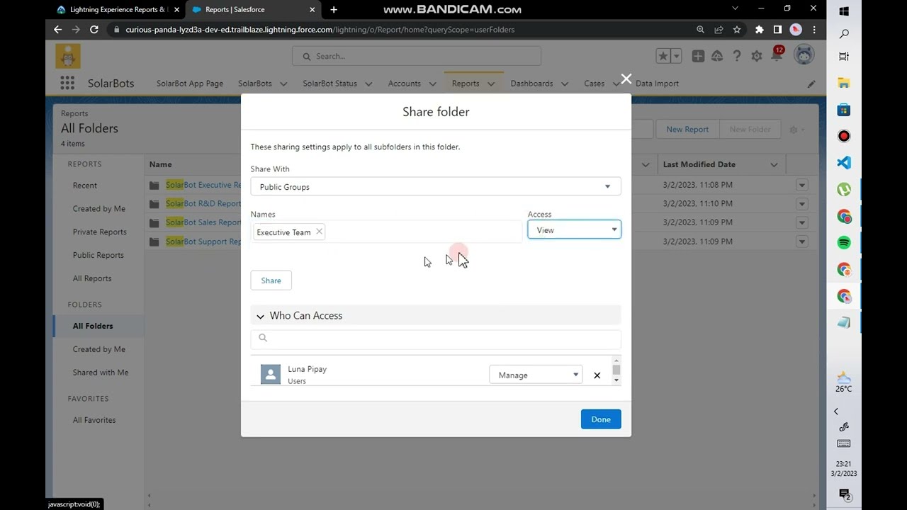 Organize and manage reports and folders | Lightning Experience Reports & Dashboards Specialist | C2