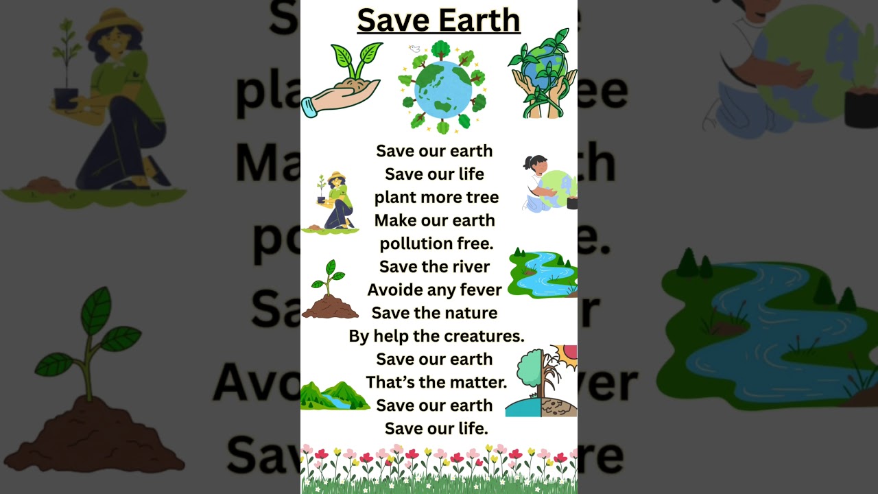 Save Earth 🌍 | English Poem for Kids | Poem in English for Kids | Poems | Kids Poems 👦👧 #shorts