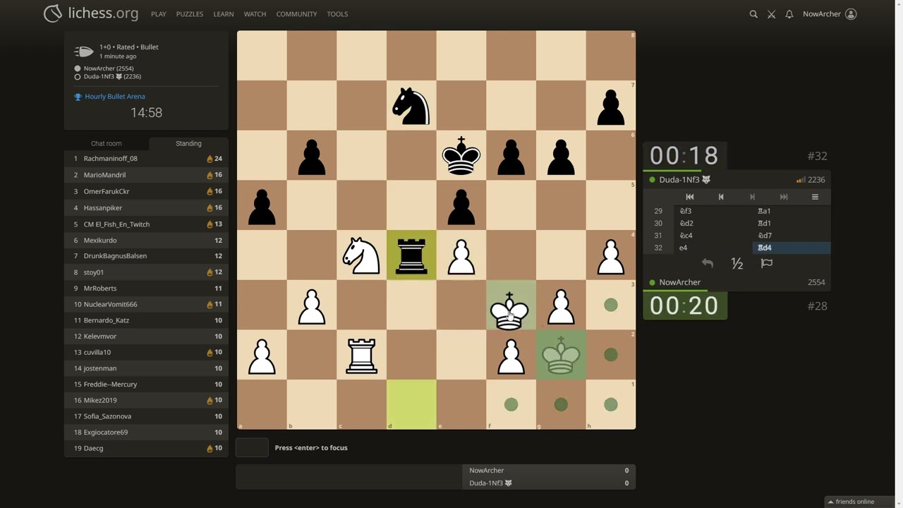 Bullet chess on Lichess