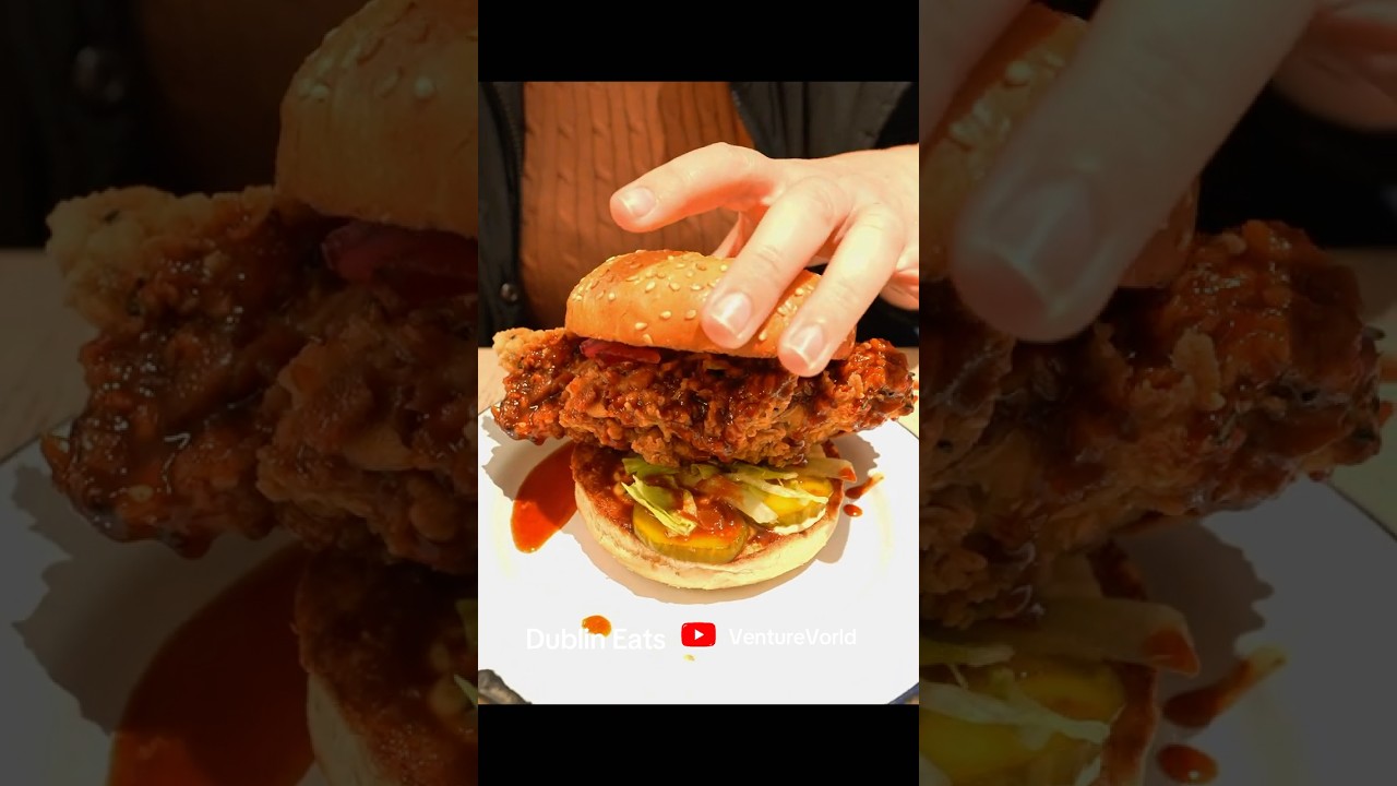 Having fried chicken in Dublin Ireland 