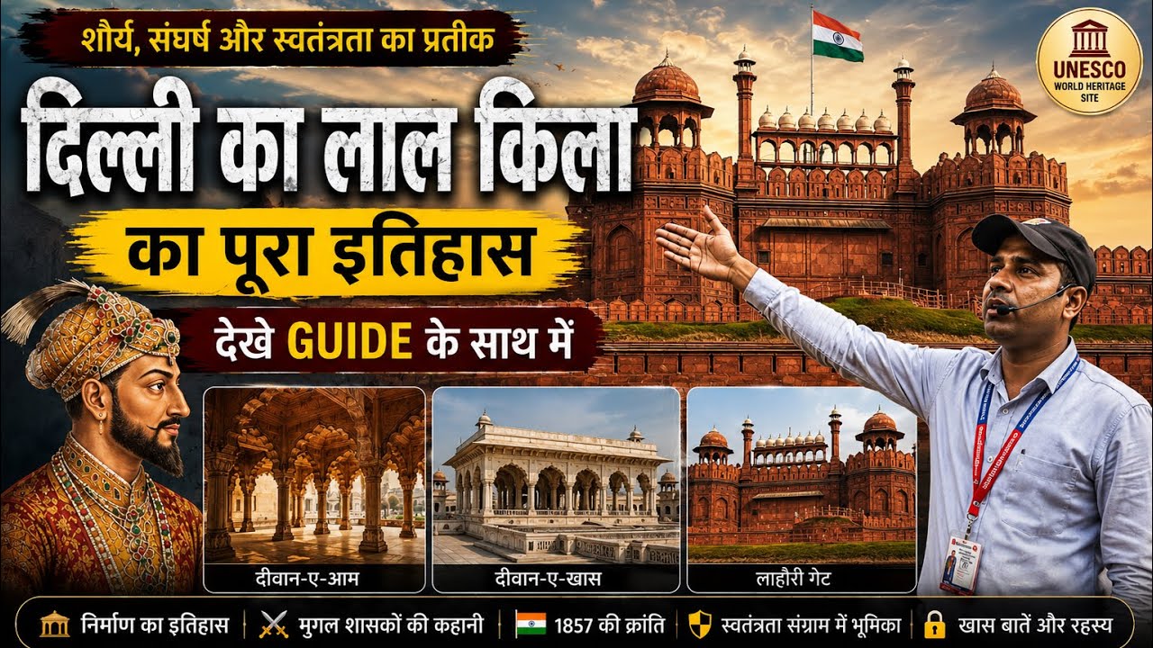 Delhi Red Fort Completed Tour With Guide || दिल्ली का लाल किला Lal Qila. Red fort. Delhi Ka Lal Kila
