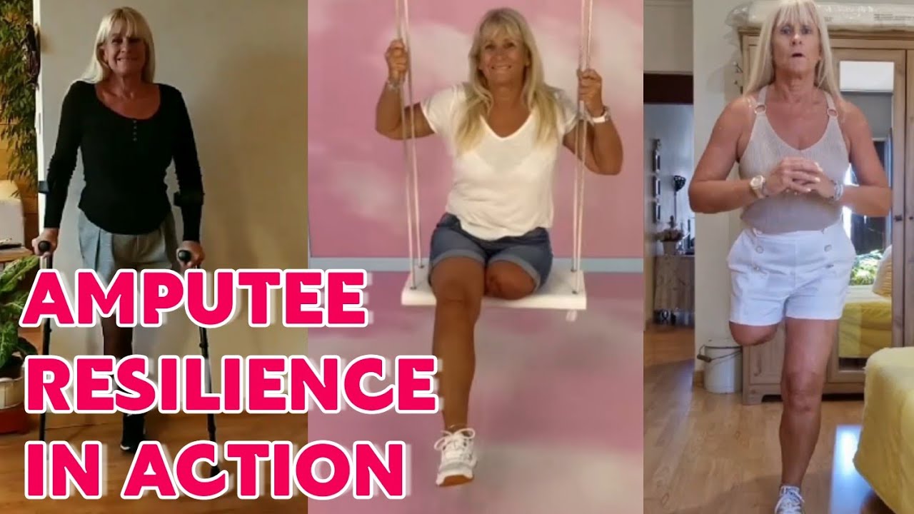 Amputee Woman Adaptive Crutches User | Resilience Practice Rising Stronger