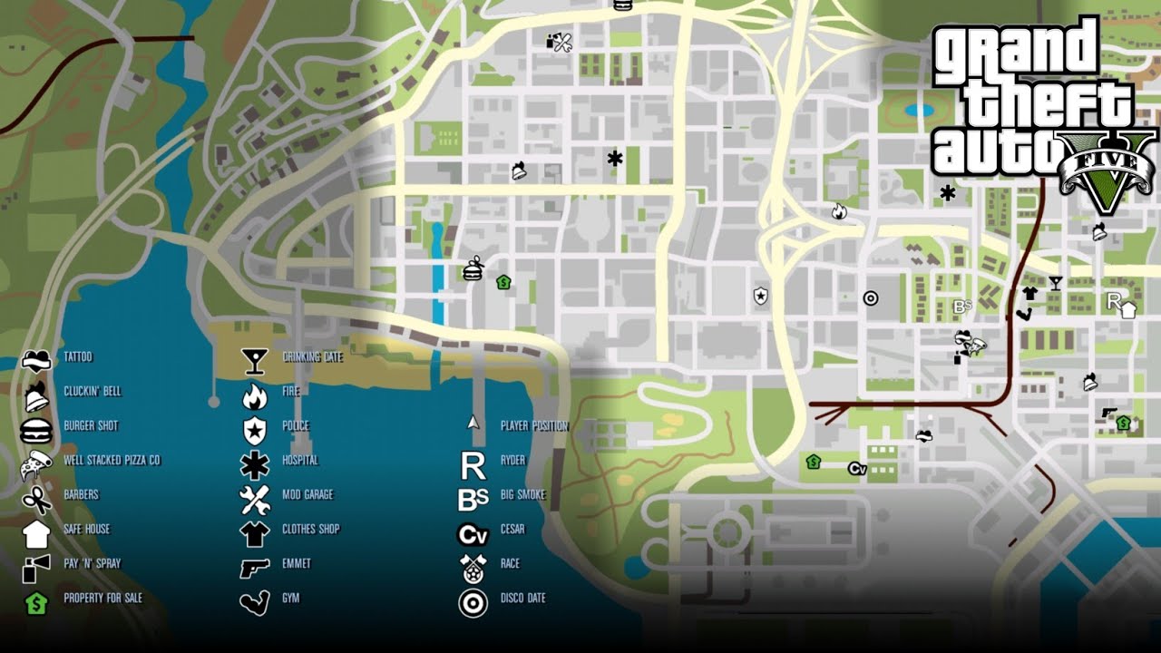 GTA San Andreas Android - GTA 5 Atlas radar map & icons