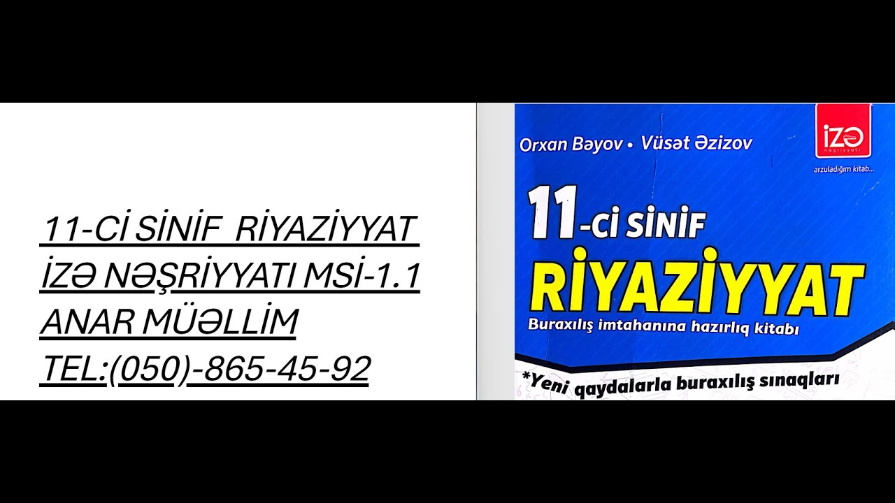 İZƏ Nəşriyyatı 11-ci sinif buraxılış testi MSİ-1.1