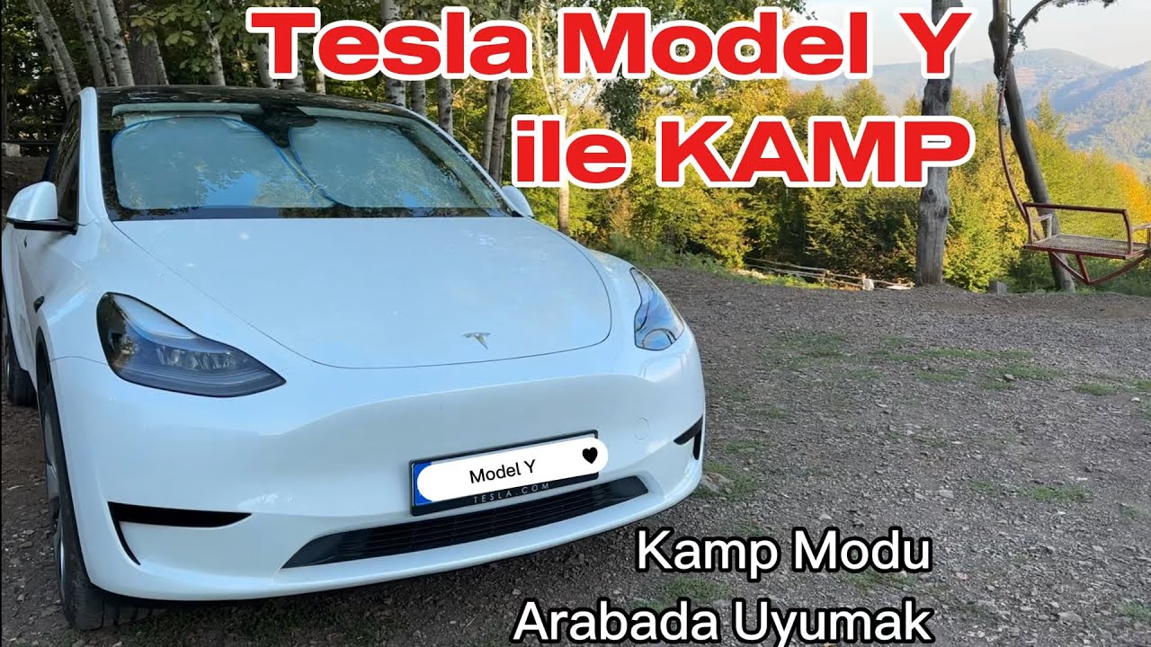 TESLADA UYUMAK | TESLA MODEL Y SR KAMP MODU | GECEDE NE ELEKTRİK TÜKETTİ | ARABADA KAMP |