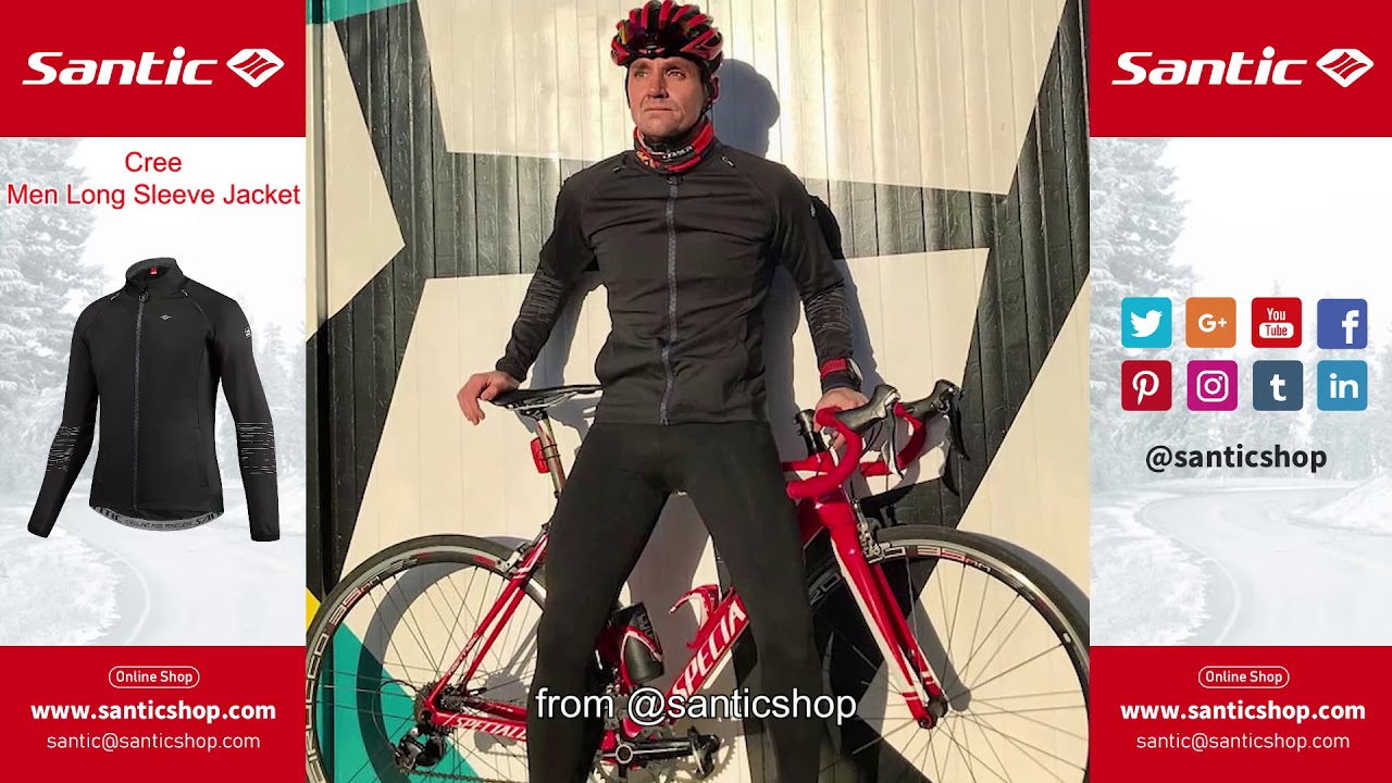 Santic Cree Black Men Cycling Jackets Long Sleeve