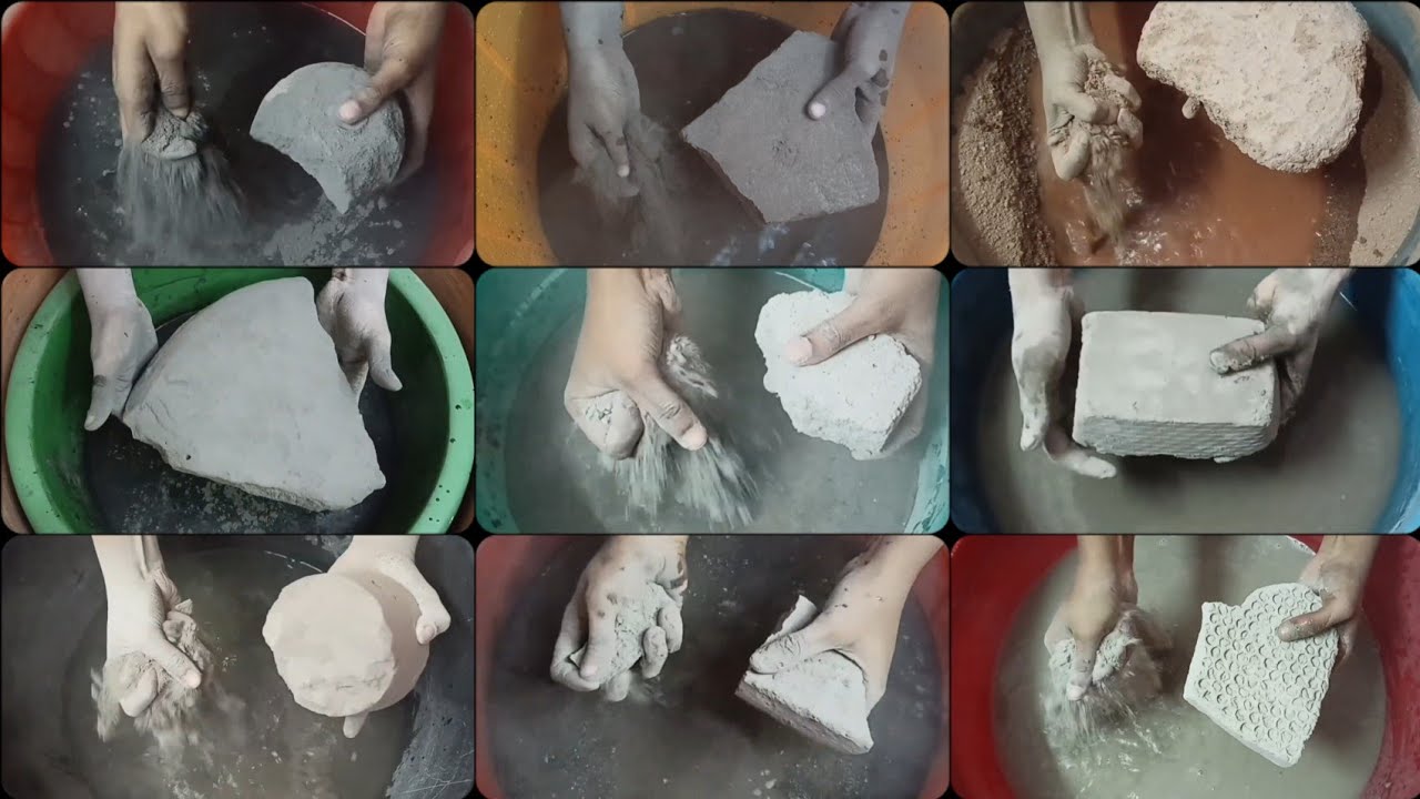 Satisfying Non-Stop Water Crumbling Compilation of Different Textures ASMR