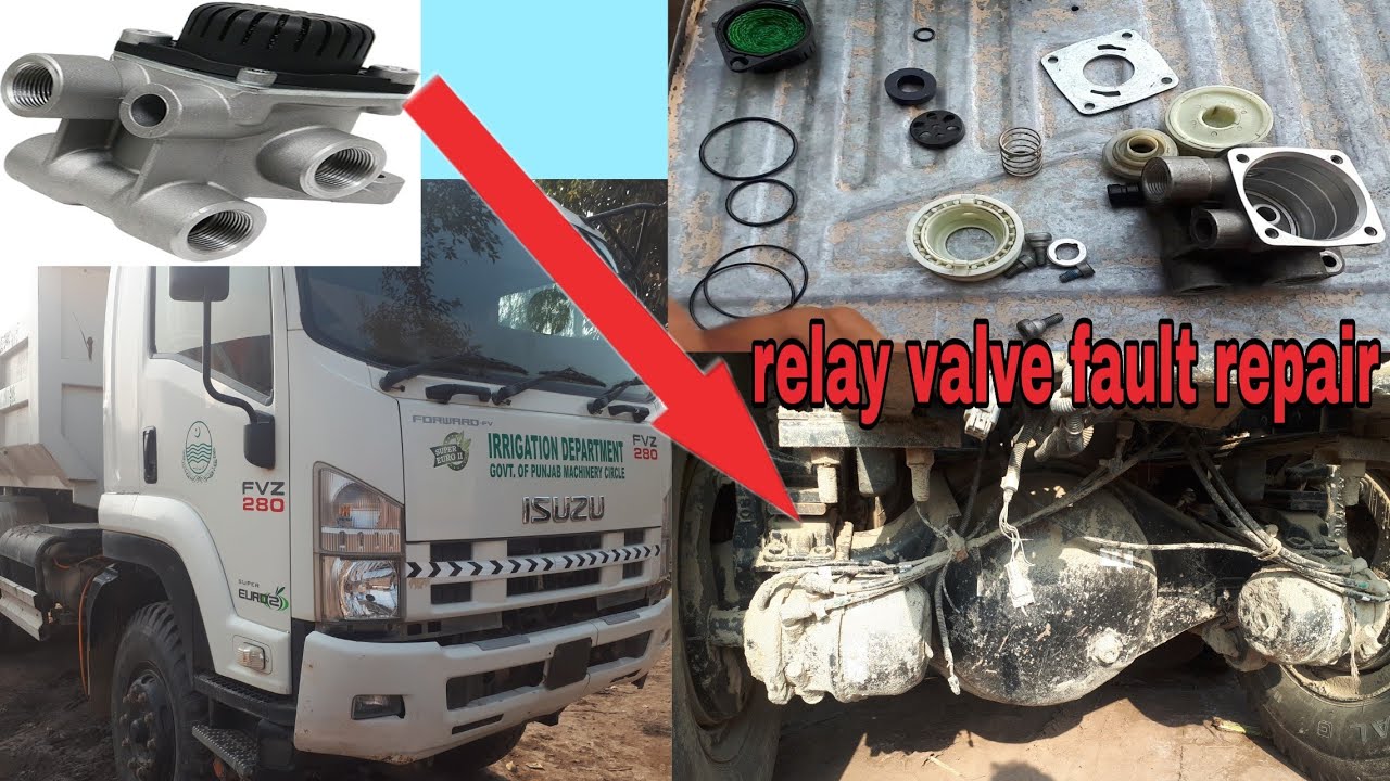 handbrake Valve relay valve fault repairing Isuzu Fvz truck