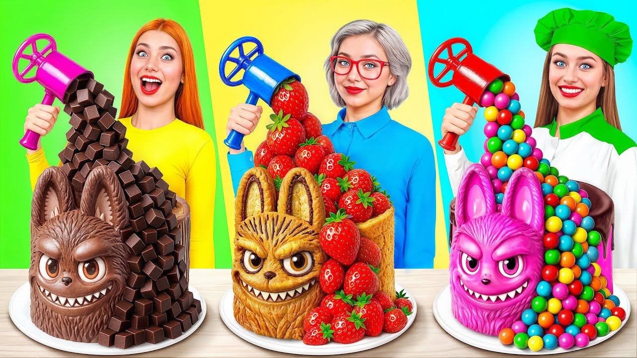 Ja vs Babcia &mdash; Kulinarne Wyzwanie | Czekolada Jedzenie Wyzwanie od Super Hyper DO