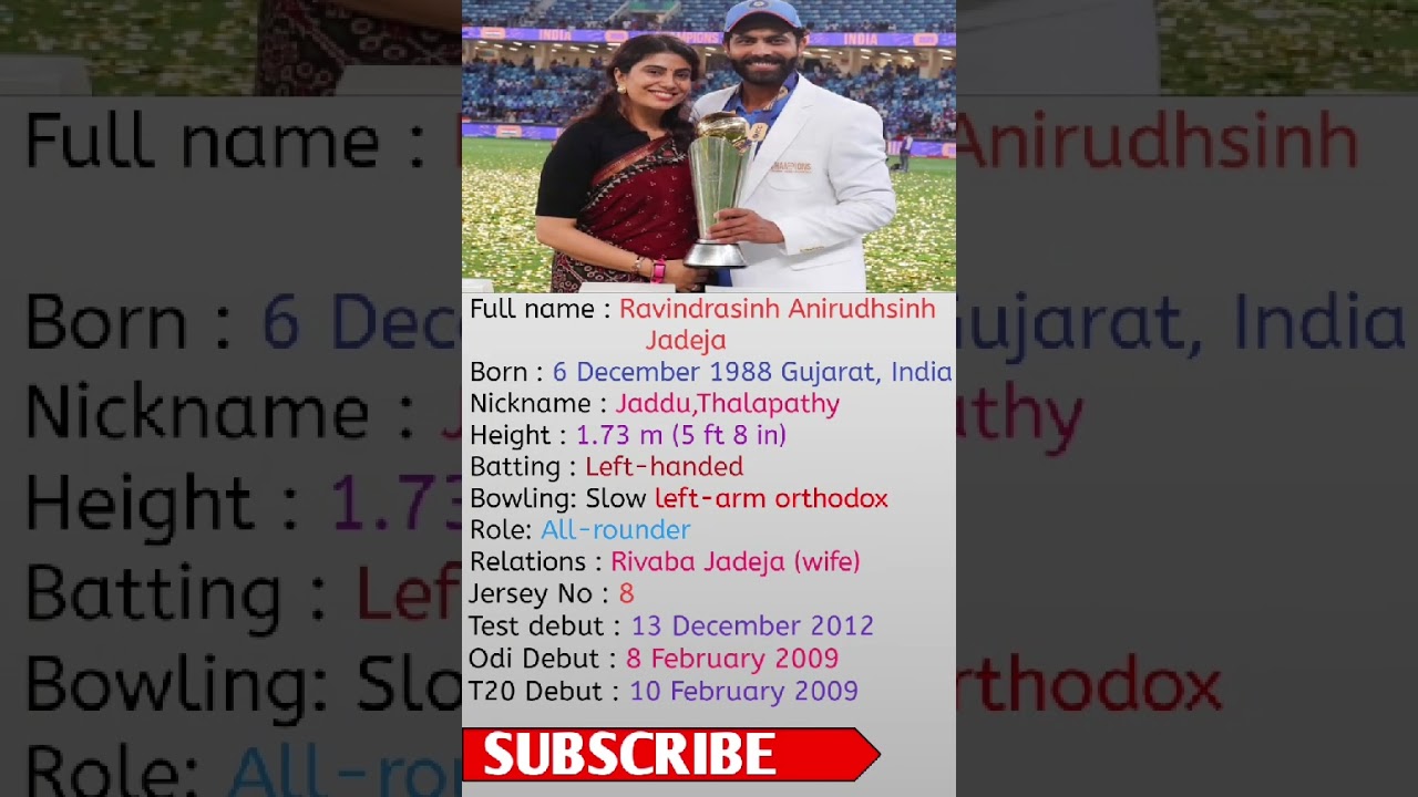 Indian cricketer Ravindra Jadeja ka biography #strugglestories #biography #ravindrajadeja #shorts