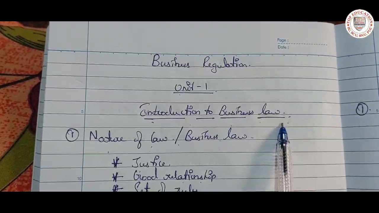 BUSINESS REGULATIONS CHAPTER 1 INTRODUCTION TO BUSINESS LAW IMPORTANT QUESTIONS