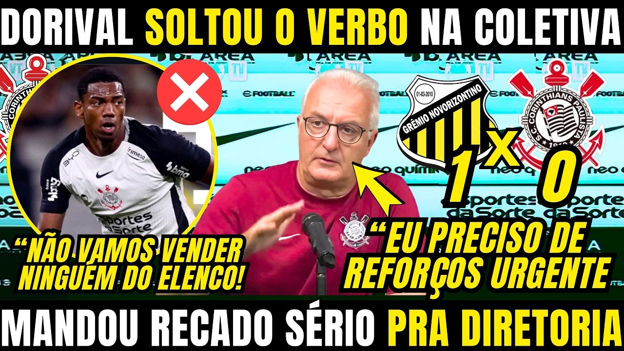 COLETIVA DORIVAL JUNIOR PEGOU FOGO APÓS ELIMINAÇÃO DO CORINTHIANS! MANDOU RECADO PRA DIRETORIA