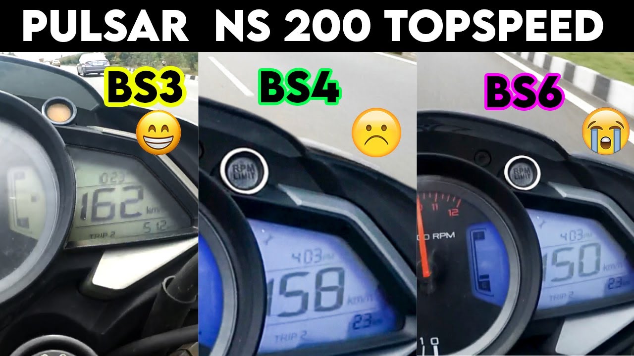 Pulsar NS 200  (Generation) BS3 VS BS4 VS BS6 | TOPSPEED