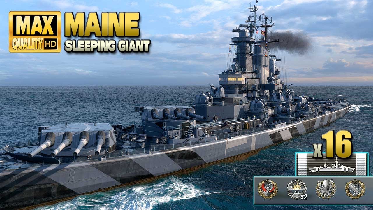 линкор Maine: сокрушительные залпы - World of Warships