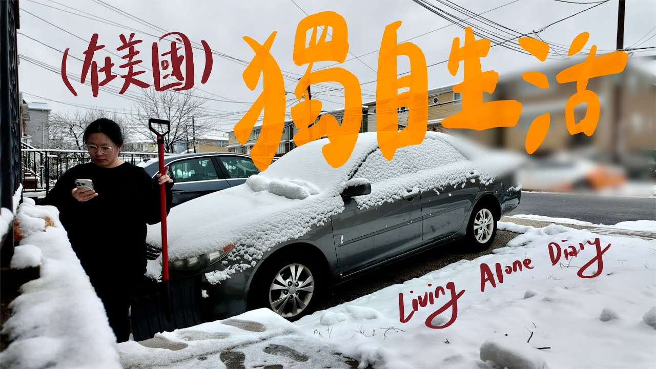 一個人在美國鏟雪、遛狗、煮飯、打掃，準備迎接閨蜜到訪｜獨自生活一週vlog