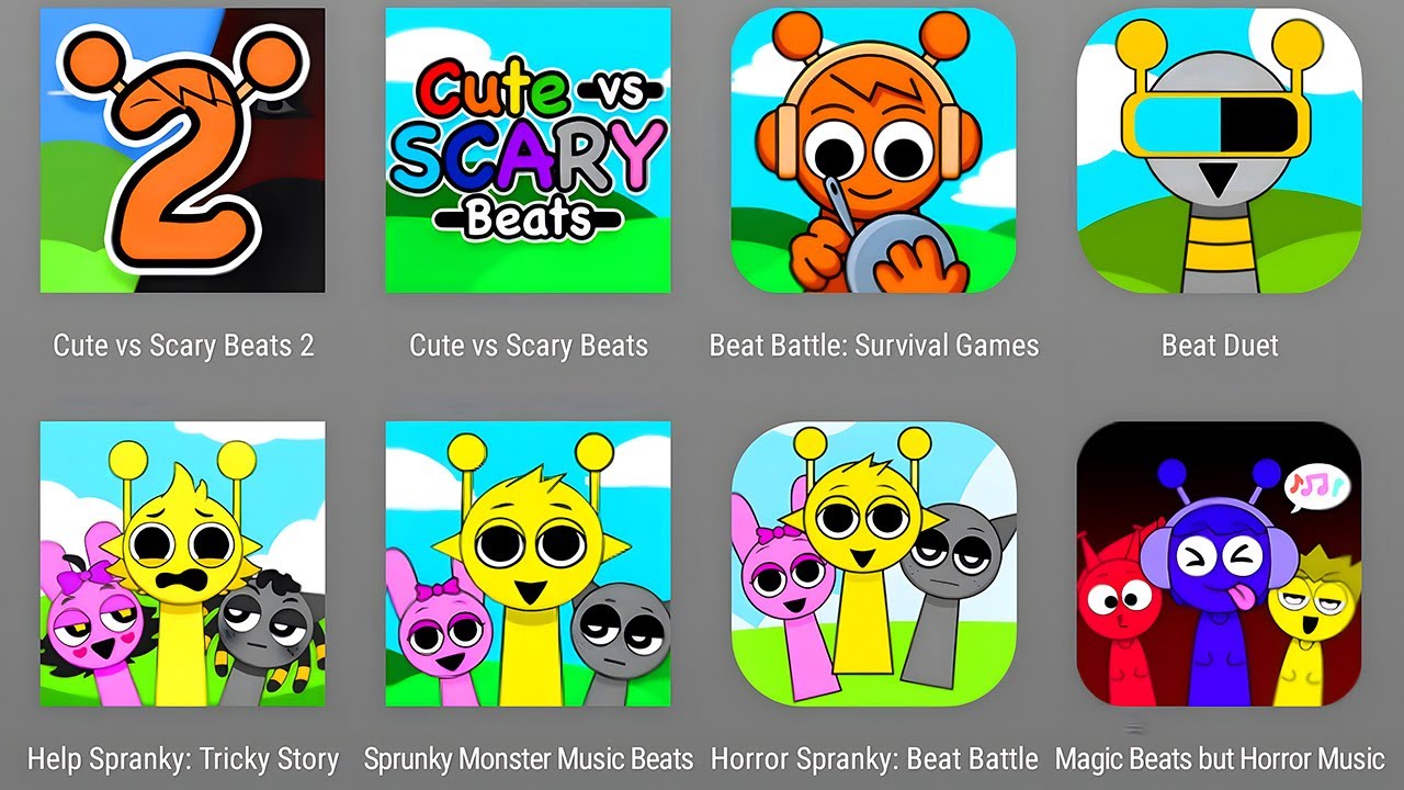 Cute VS Scary Beats 2: Phase 4,Phase 5,Original,Squidki,Rejoyed,Spruted,Sprunked New Things,Factory