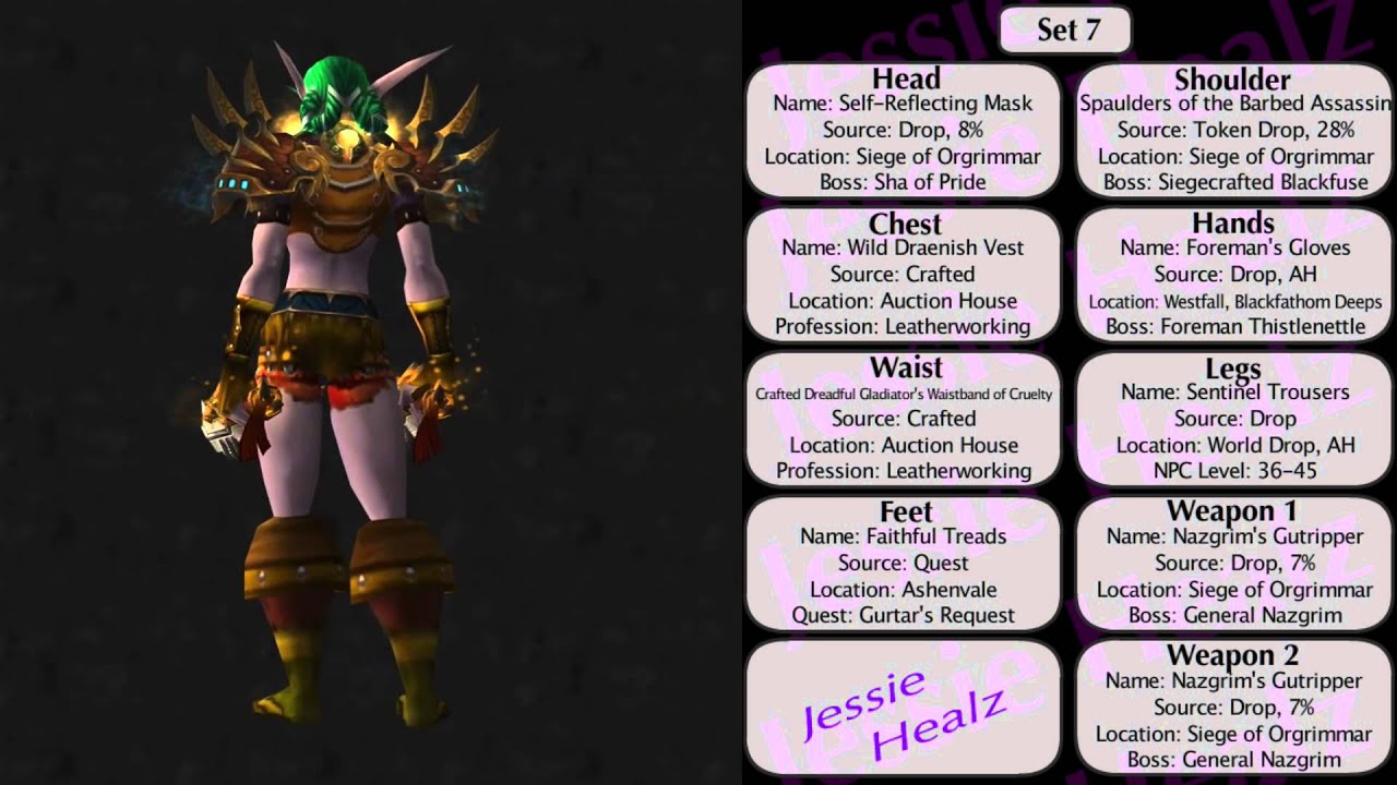 Jessiehealz - 10 Sxc Rogue Transmog Sets #3 (World of Warcraft)