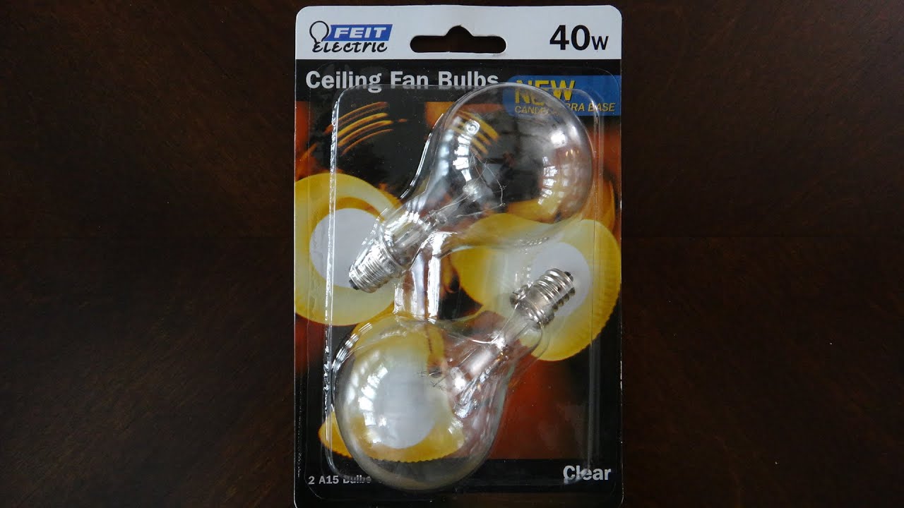 FEIT 40watt Clear Ceiling Fan Light Bulbs