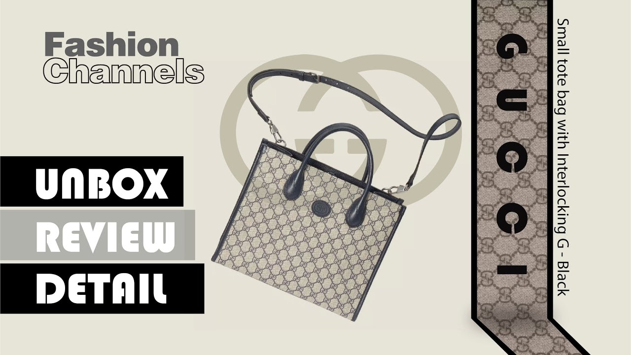GUCCI Small tote bag with Interlocking G - Black - Review I Unbox I Detail #shorts