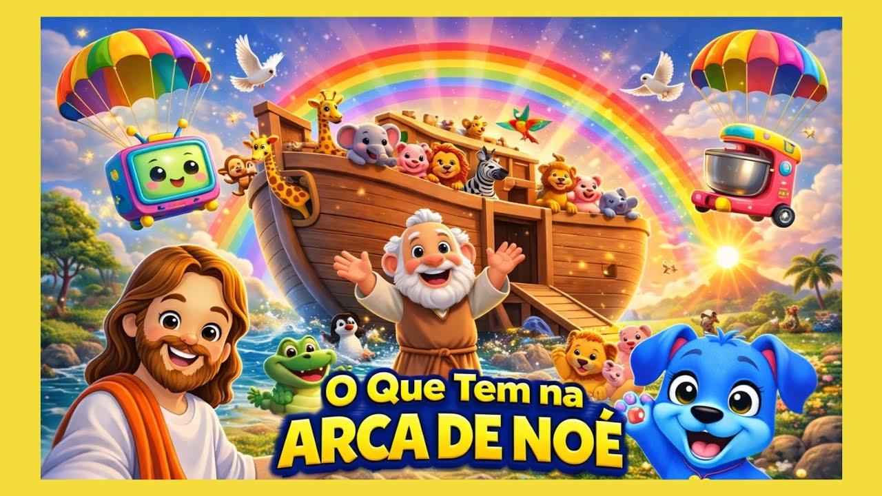 O Que Tem na Arca de Noé. Música Gospel Infantil Divertida. 