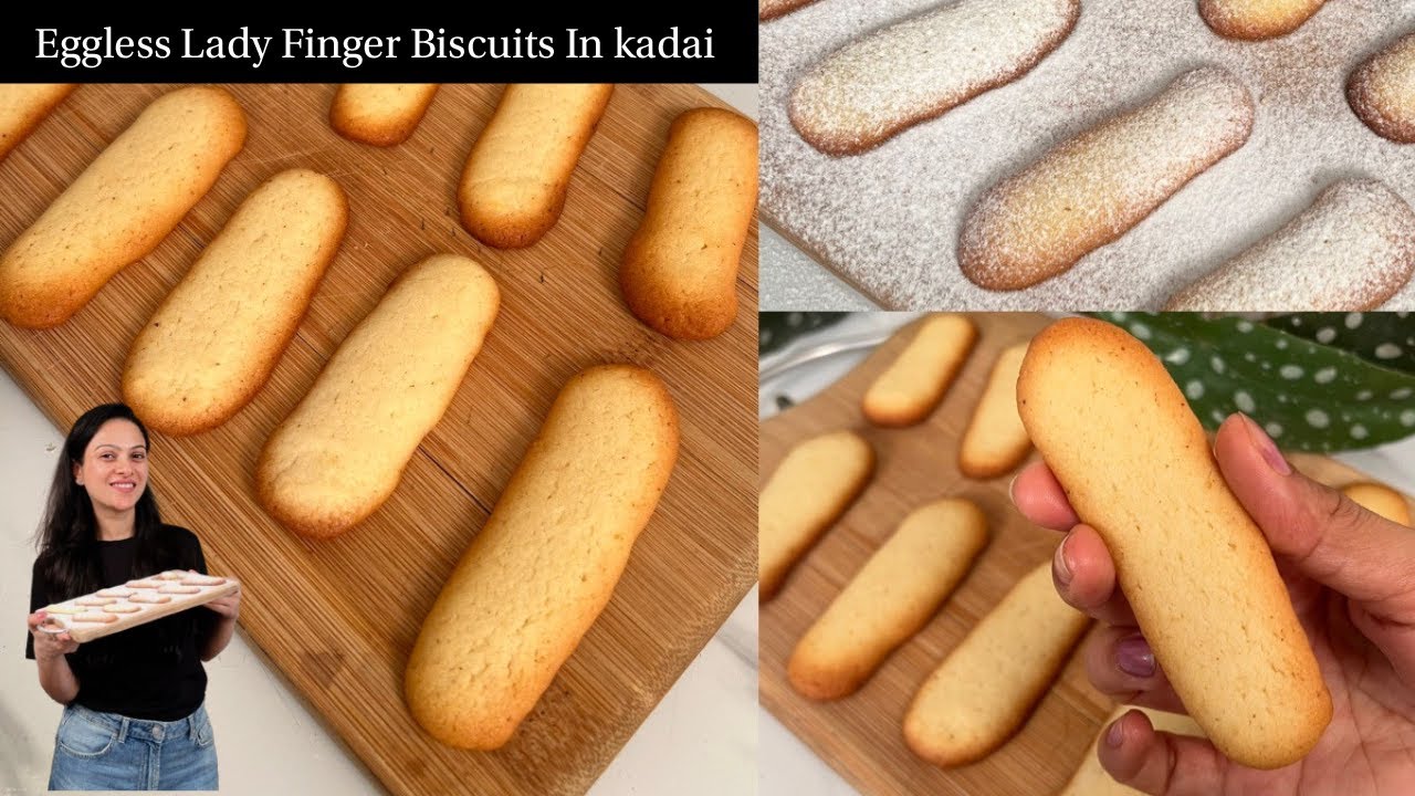 बिना Eggs बिना Oven Crispy Lady Finger Biscuits In kadai | Eggless Lady Finger Biscuits Recipe