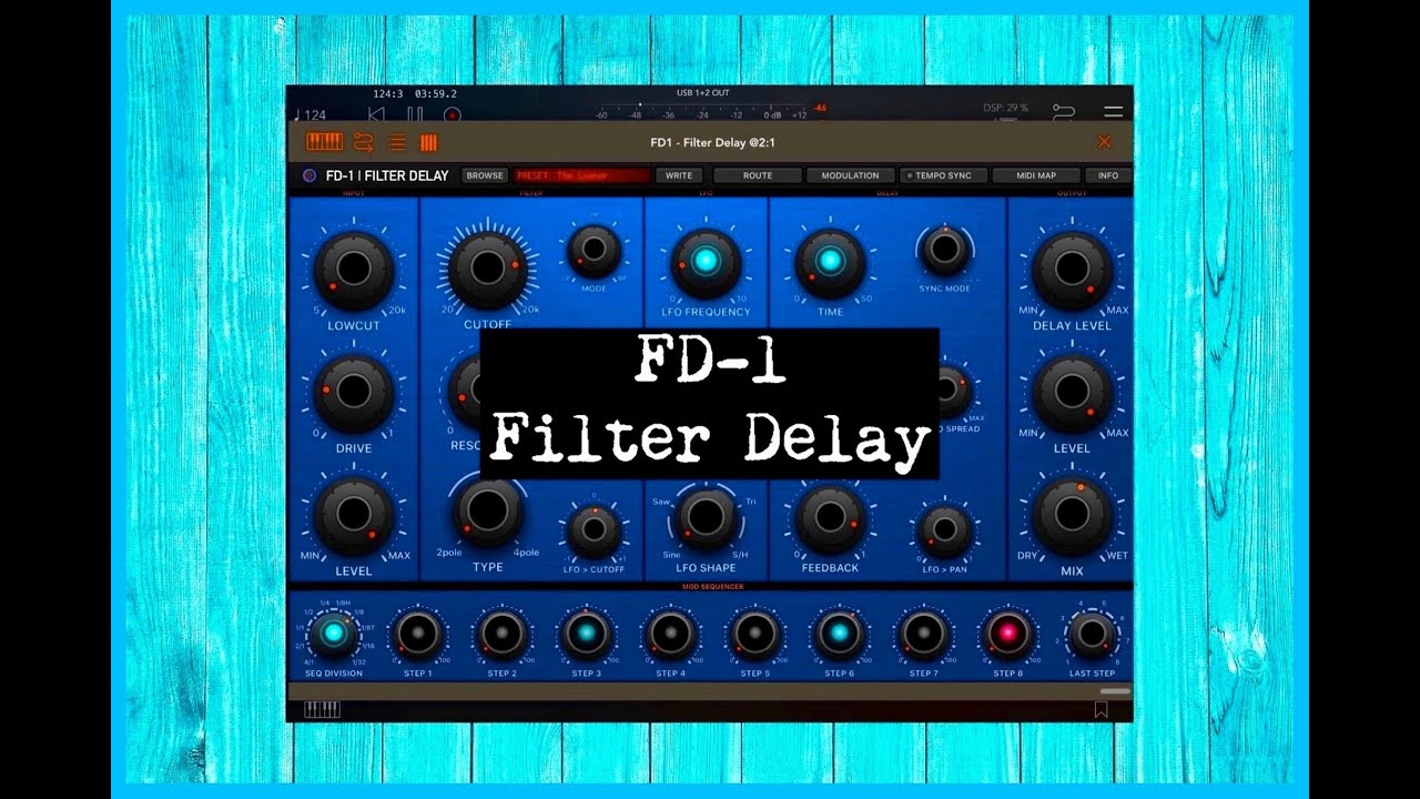 FD 1 Filter Delay by Kai Aras - Standalone & AUv3 - Demo for the iPad