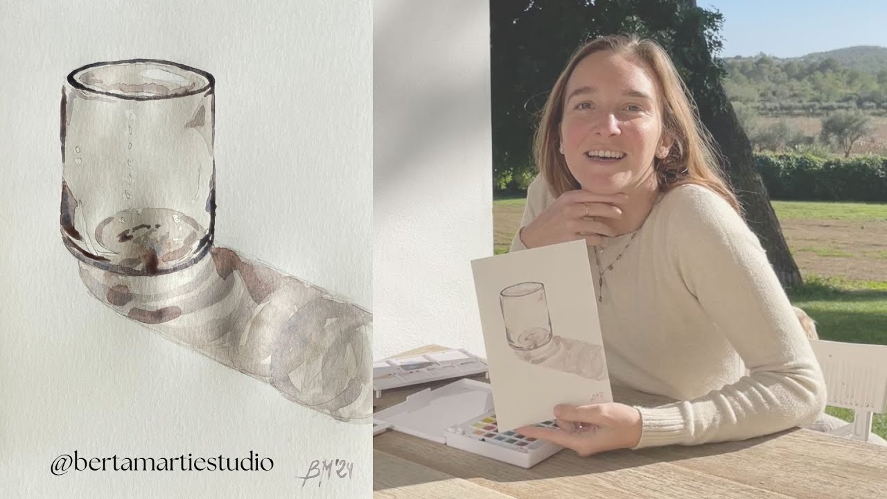 Cómo pintar con acuarela - VASO DE CRISTAL