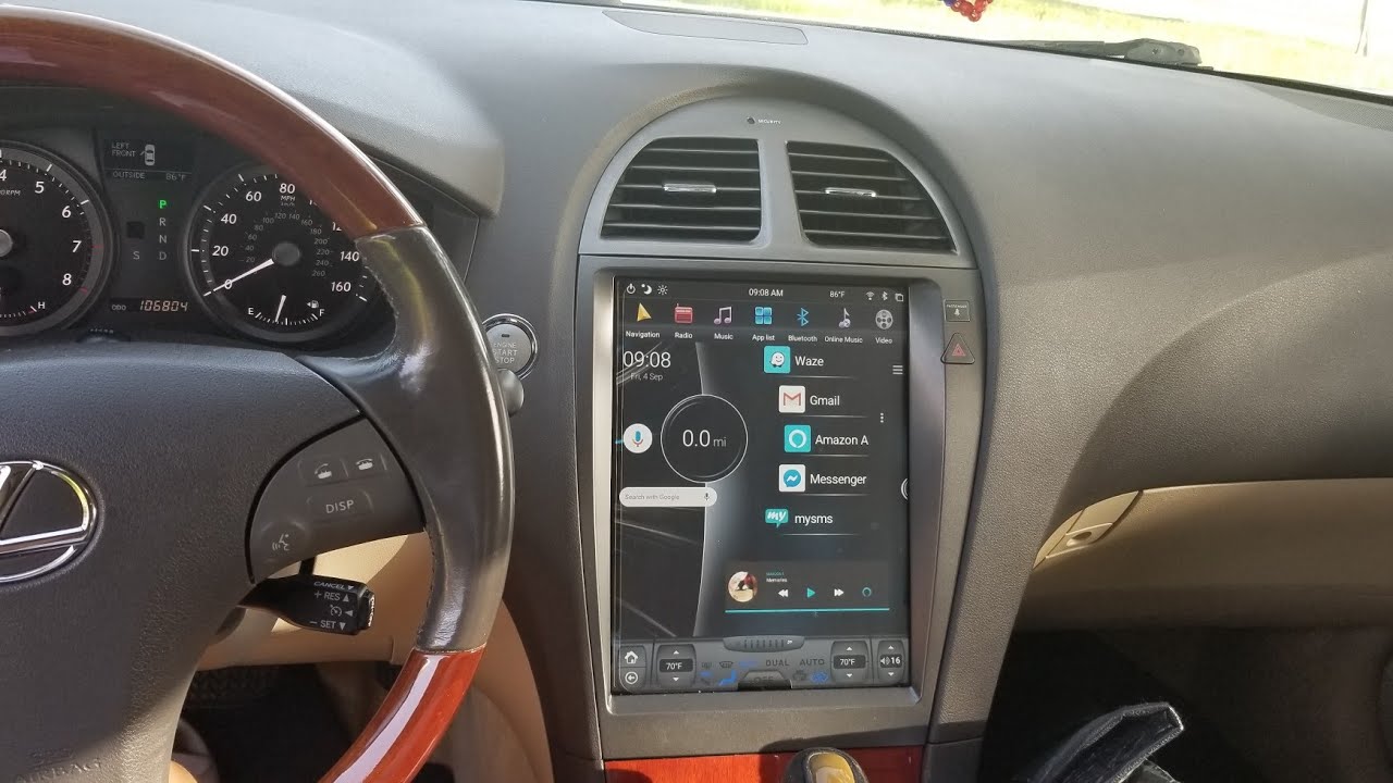 Головное устройство в стиле Tesla для Lexus ES 350 2007 года выпуска.