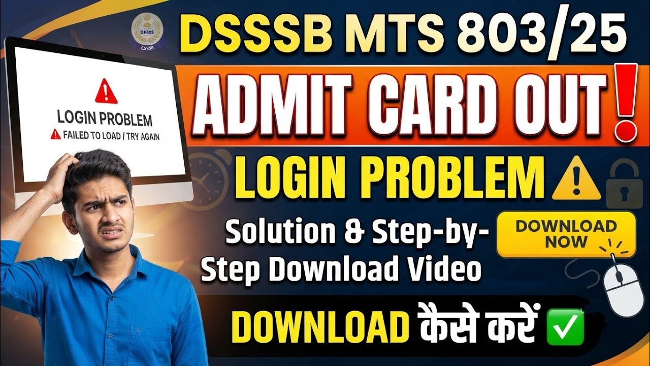 DSSSB MTS 803/25 Admit Card Out: Fix Login Problems & Step-by-Step Download Guide