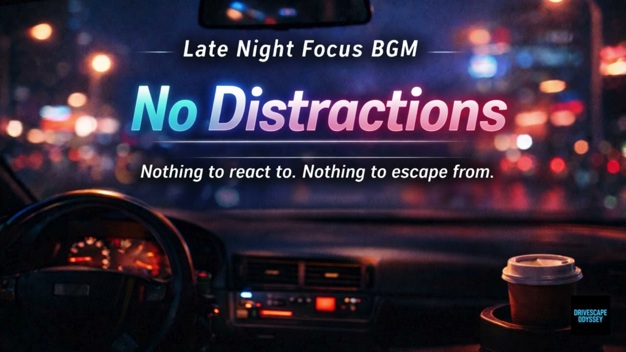 Late Night Focus BGM – No Distractions | 1 Hour Deep Focus, Study & Night Drive