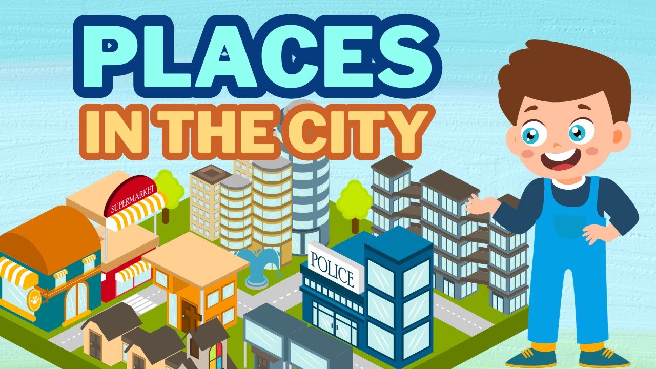 Parts of the city - Places in town | Learn English Vocabulary for Kids
