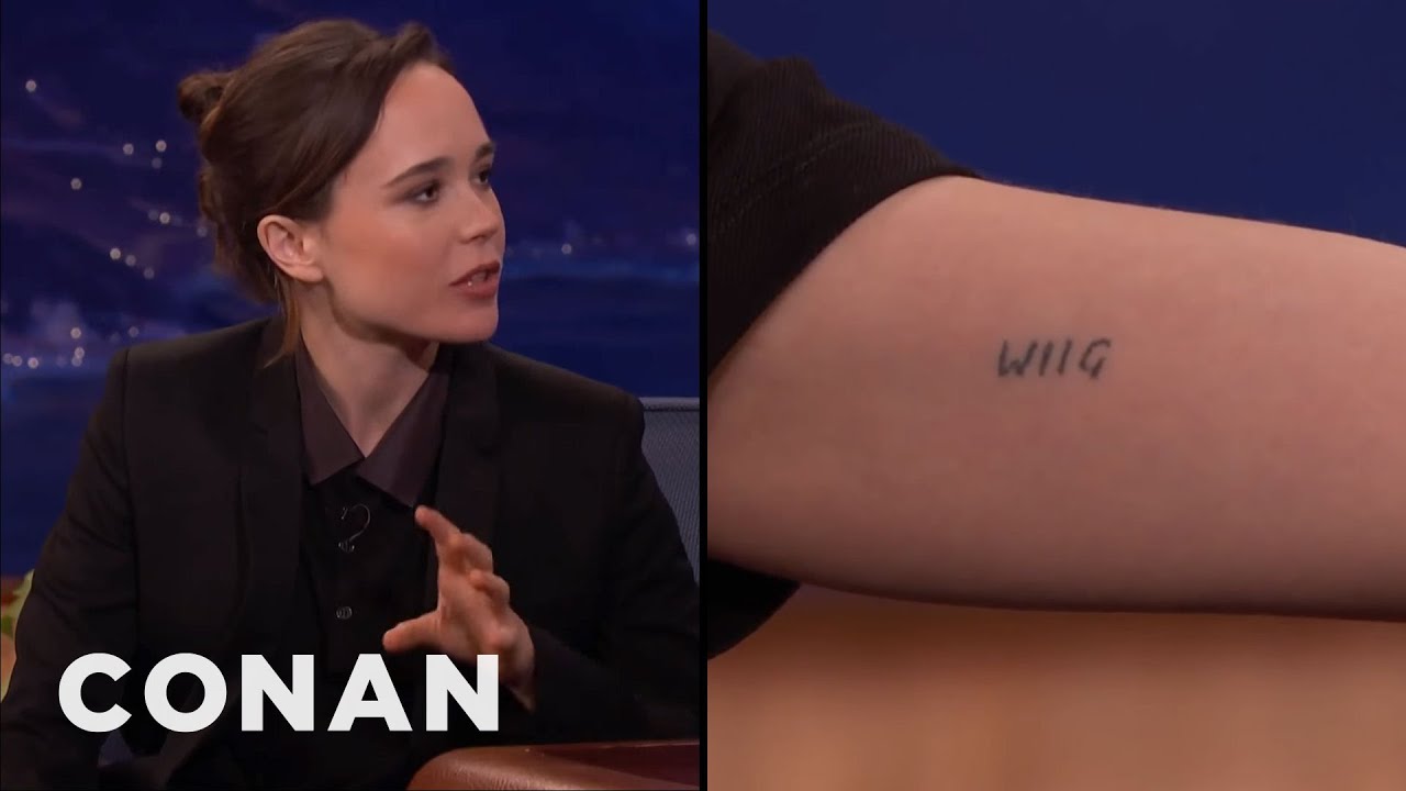 Elliot Page Has Kristen Wiig’s Name Tattooed On His Bicep | CONAN on TBS
