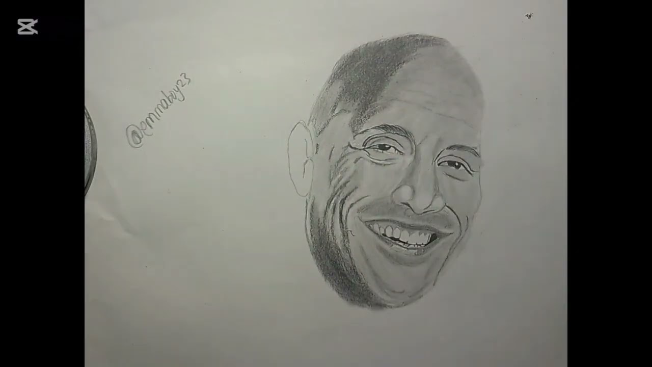 Pencil portrait of Dwayne Johnson 