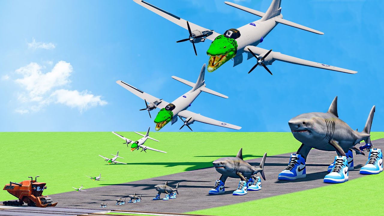 Big & Small BOMBARDIRO CROCODILO vs Big & Small TRALALERO TRALALA vs Thomas Train BeamNG.Drive