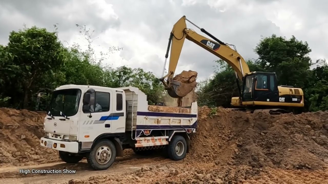 Excavator Loading Dump Trucks To Bulldozer Pull | Construction Machinery Work