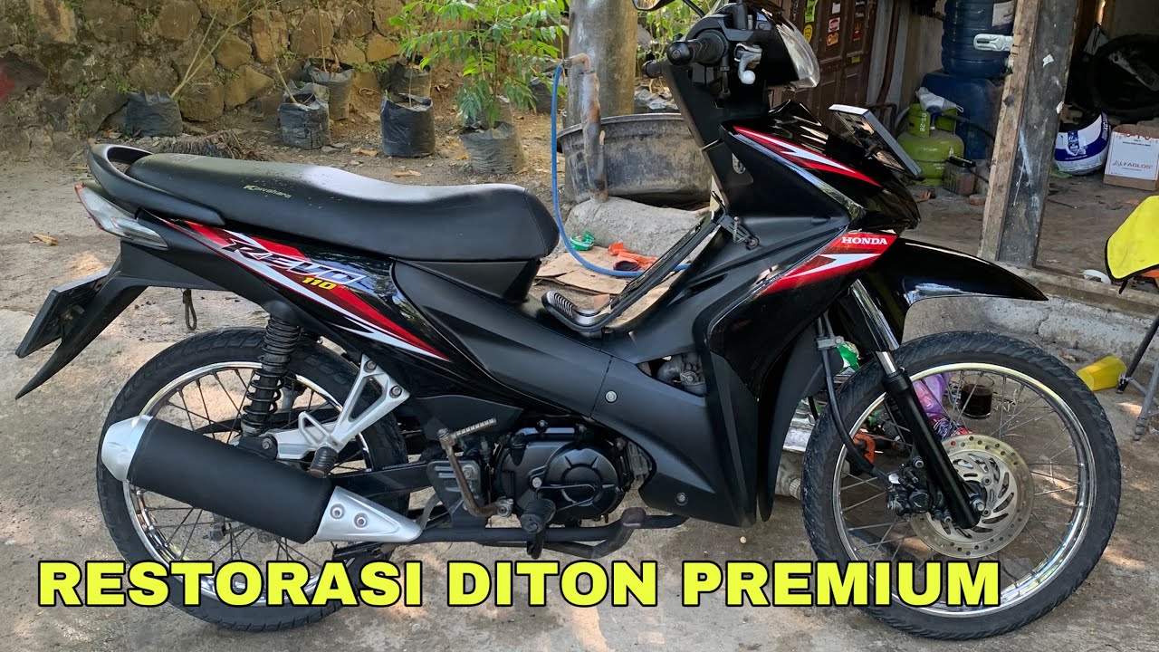 STRIPING TANAM !! RESTORASI MOTOR REVO HITAM MOONLIGHT BLUE DITON PREMIUM