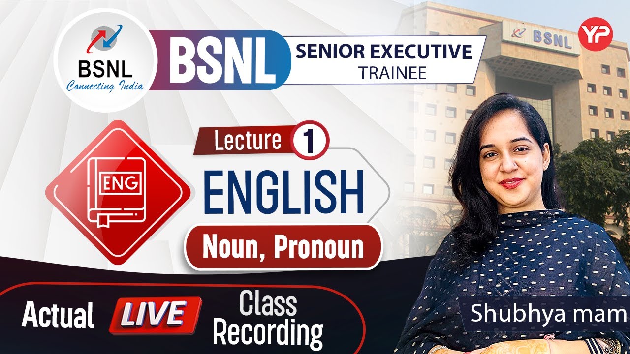 English (Noun, Pronoun) Lec-1 for BSNL SET preparation 2026