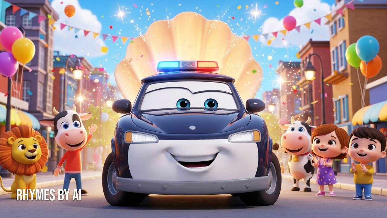 Brave Police Car Song 🚓 | Fun Learning Rhymes & Songs for Kids & Toddlers