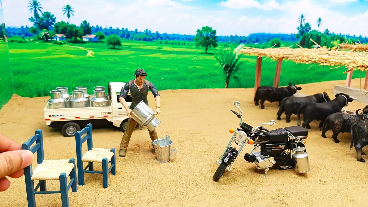 How to Build Buffalo Dairy Farm miniature Diorama | Black Cow Dairy Farm DIY