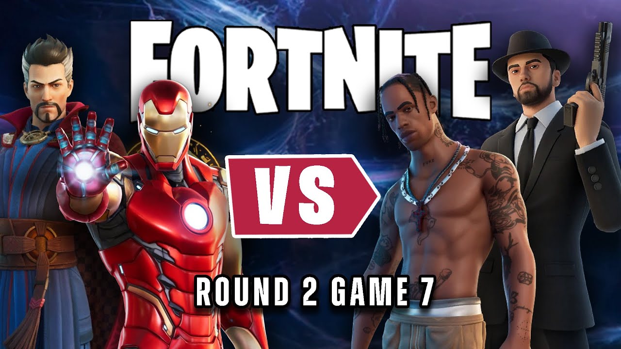 Трэвис Скотт и Эминем против Железного человека и Доктора Стрэнджа в Fortnite | Раунд 2 — Игра 7