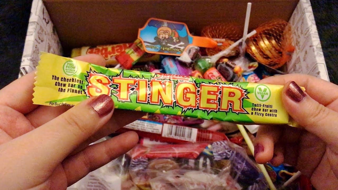 ASMR Unboxing and Trying Retro British Sweets 🍬 (whispering, eating sounds, mouth sounds, crinkles)