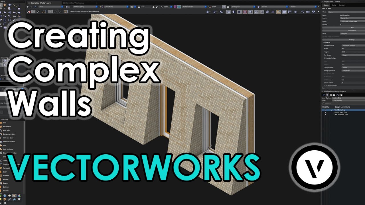 Creating Complex Walls in Vectorworks (Using Projections & Recess 4K)