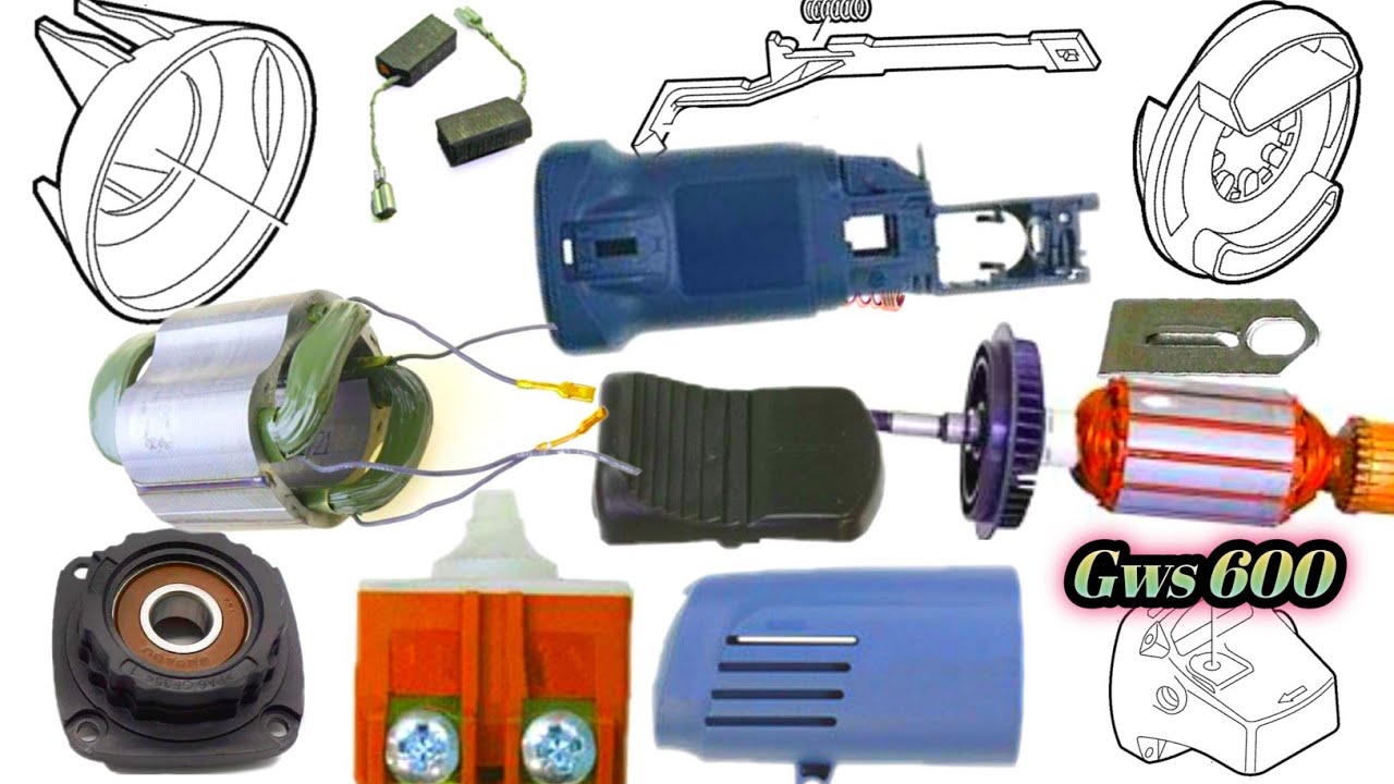 Gws 600 angle grinder all spare parts name and price | 4