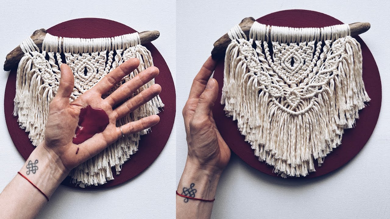 DIY: Macrame Picture/ TUTORIAL Macrame Wall hanging on Canvas
