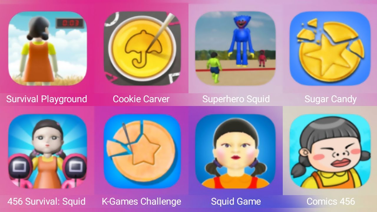 Survival Playground, Cookie Carver, Superhero Squid, Sugar Candy, 456 Survival Squid Challenge