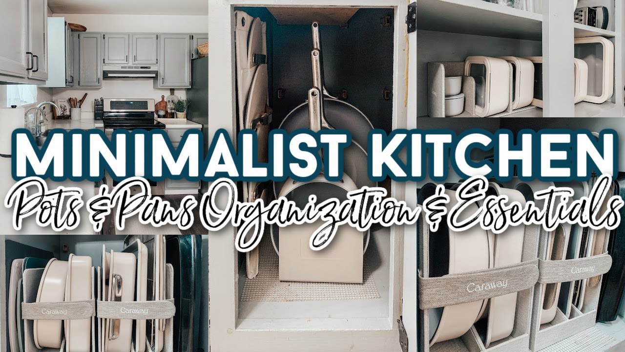 How To Organize Pots & Pans & Minimalist Kitchen Essentials | Caraway Cookware & Storage Review
