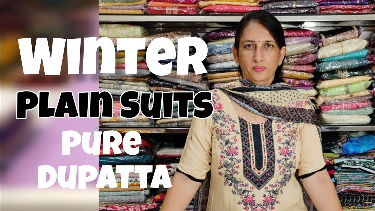Winter plain suit with pure dupatta 
