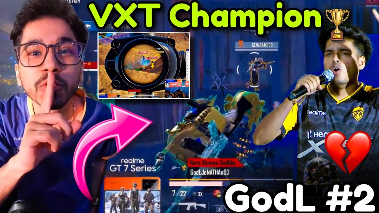 🇮🇳VXT BGIS Champion🏆 - Godlike #2 Again 💔 1v4 SOUL GODL Highlights